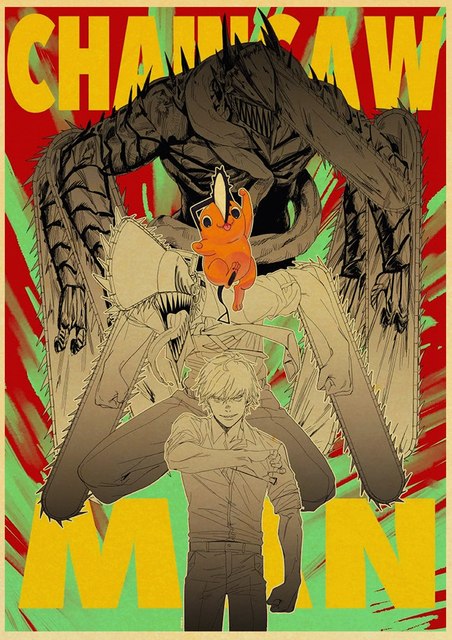 Chainsaw Man Anime Japan Retro Poster – Weeb Quest